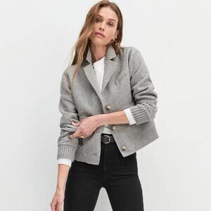Brand new with tags Favorite Daughter City Bomber in grey herringbone Sz Small